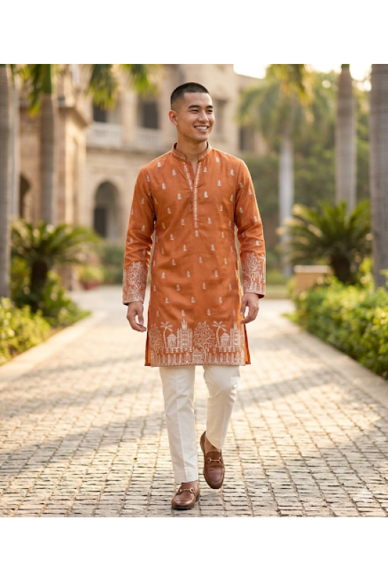 Rust Orange Kurta Set