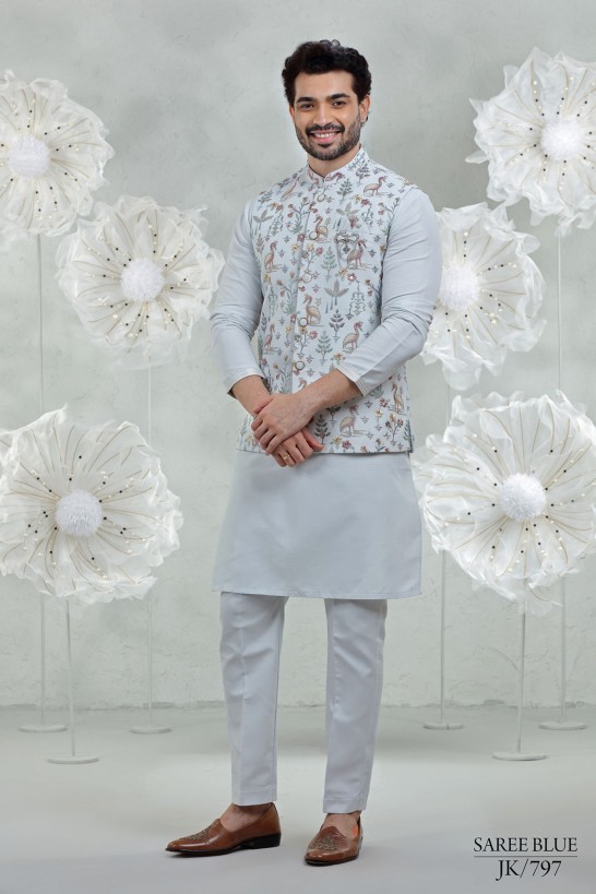  BLUE BIRD  EMBROIDERED SET