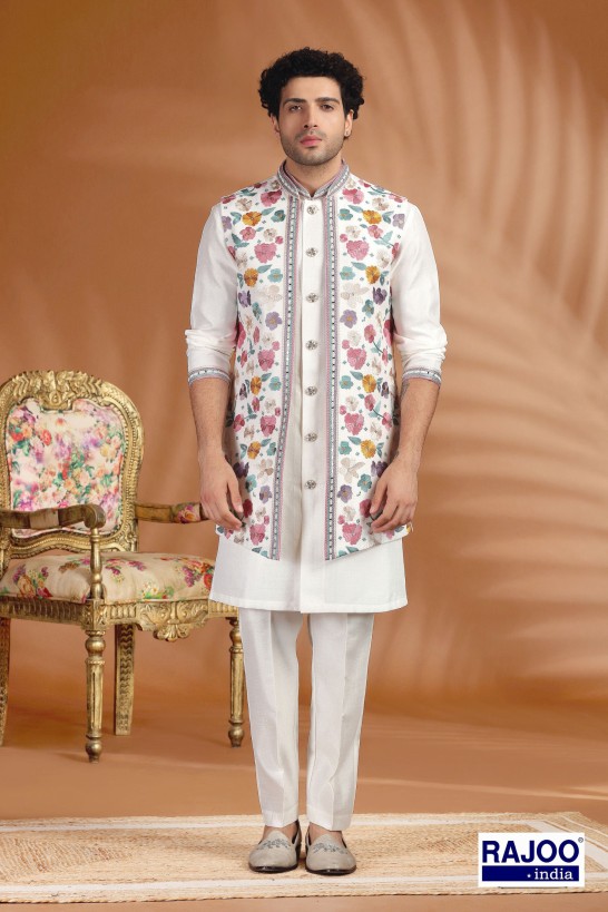 WHITE LONG JACKET SET 