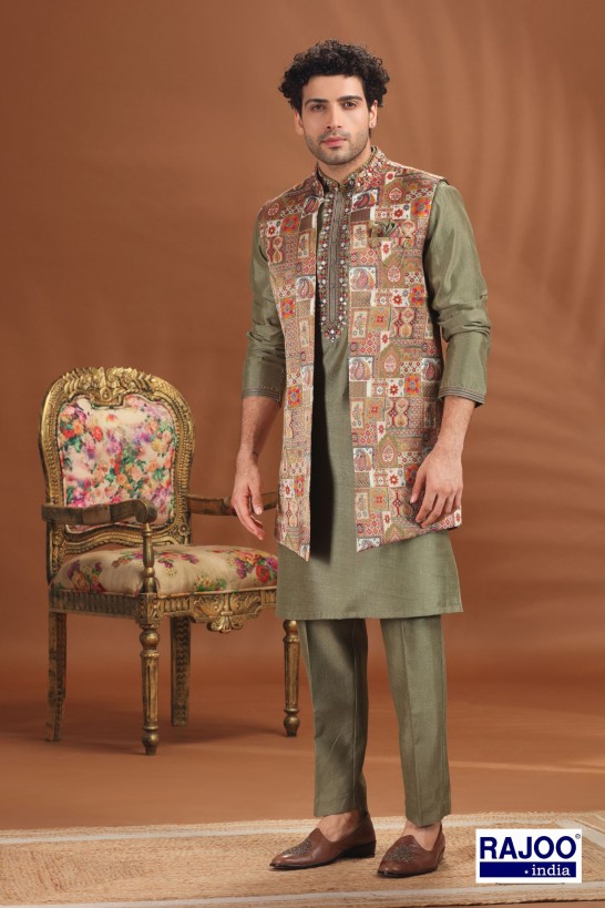 GREEN LONG JACKET SET 