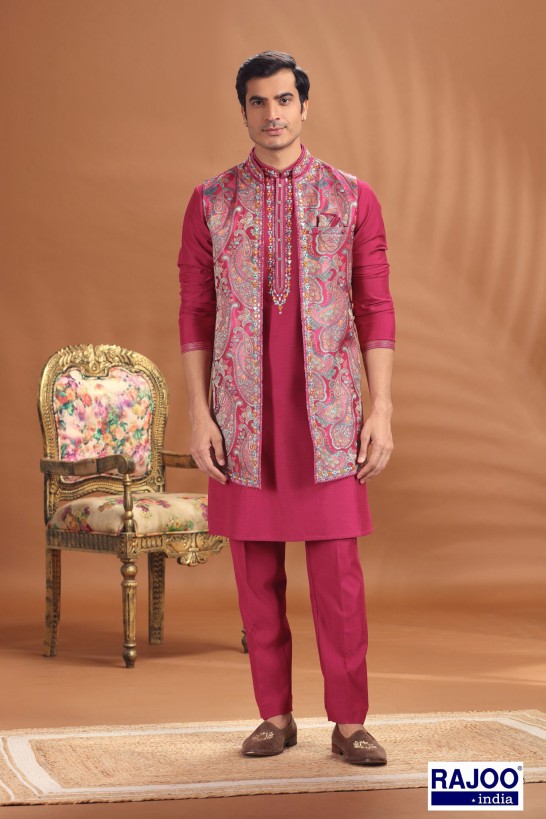 RANI PINK LONG JACKET SET 