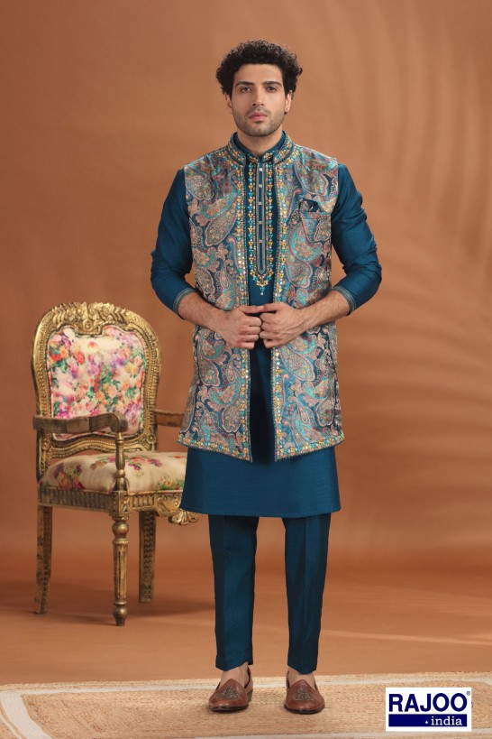 BLUE  LONG JACKET SET 