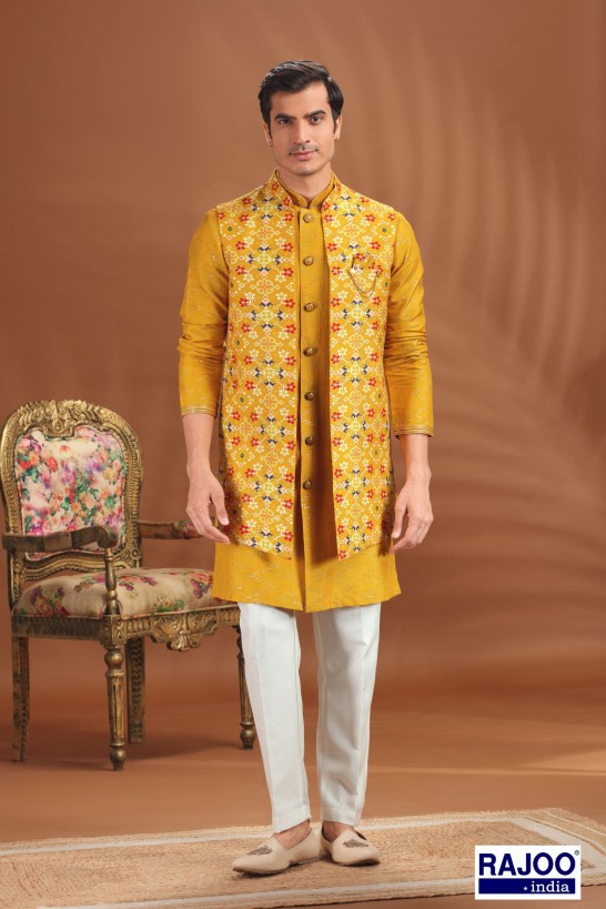 YELLOW LONG JACKET SET 