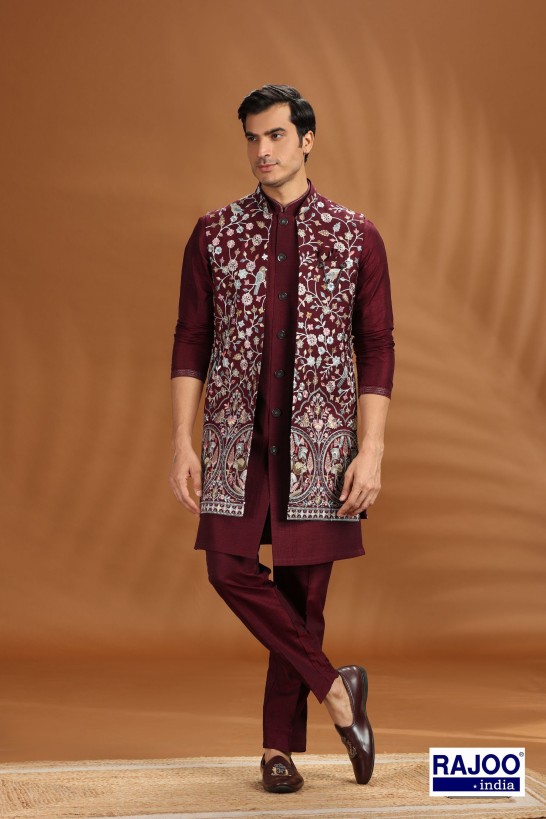 WINE LONG  JACKET SET 