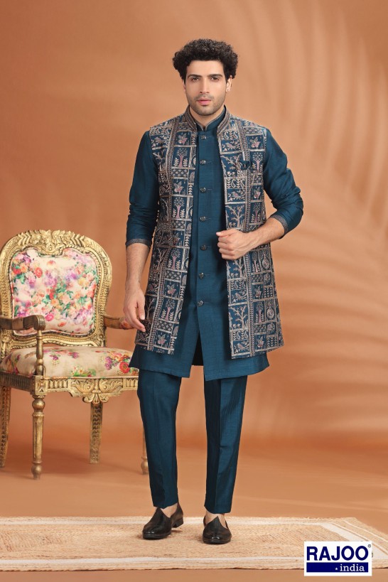 PERSIAN BLUE EMBROIDERED 