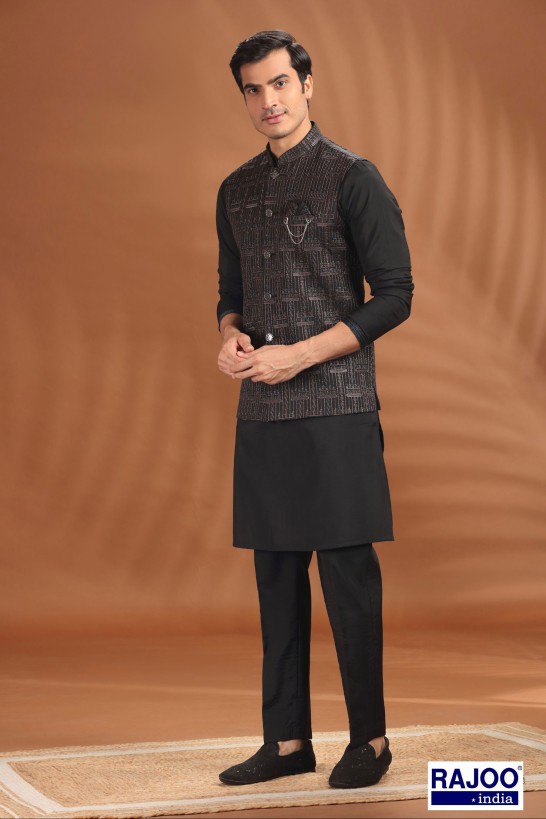 BLACK EMBROIDERED SET`