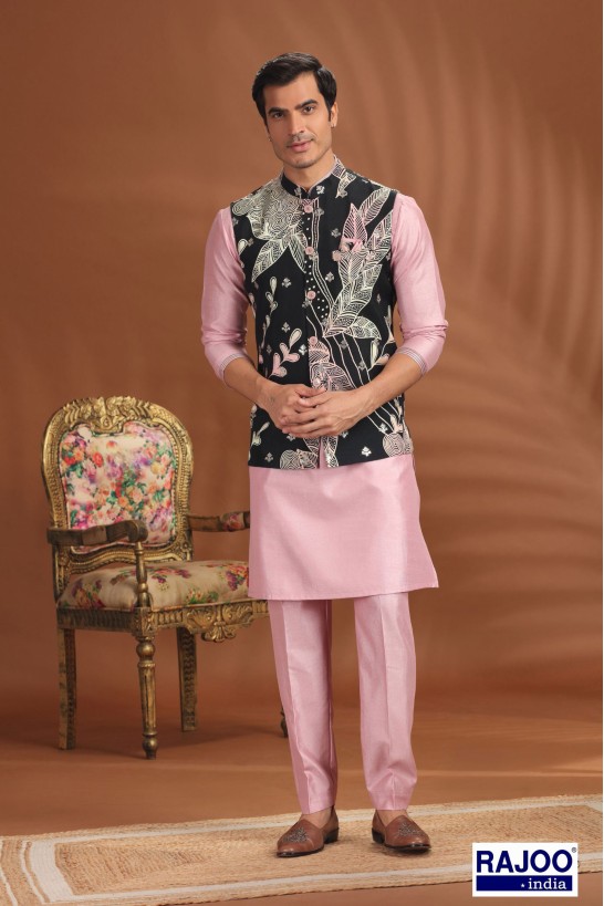 PINK BLACK  JACKET SET 