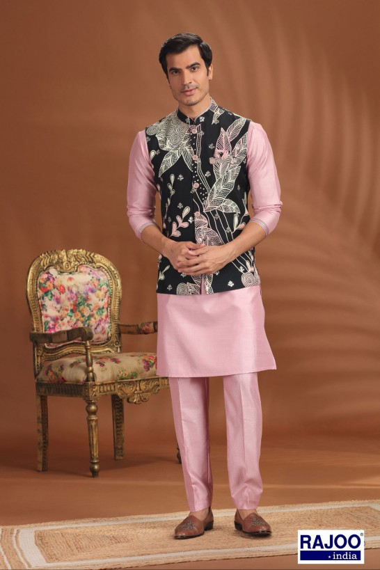 PINK BLACK  JACKET SET 