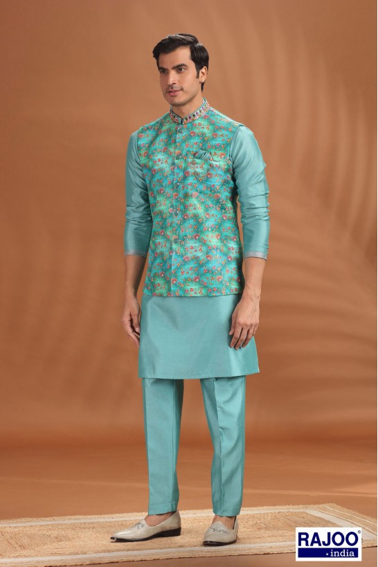 AQUA BLUE JACKET SET 