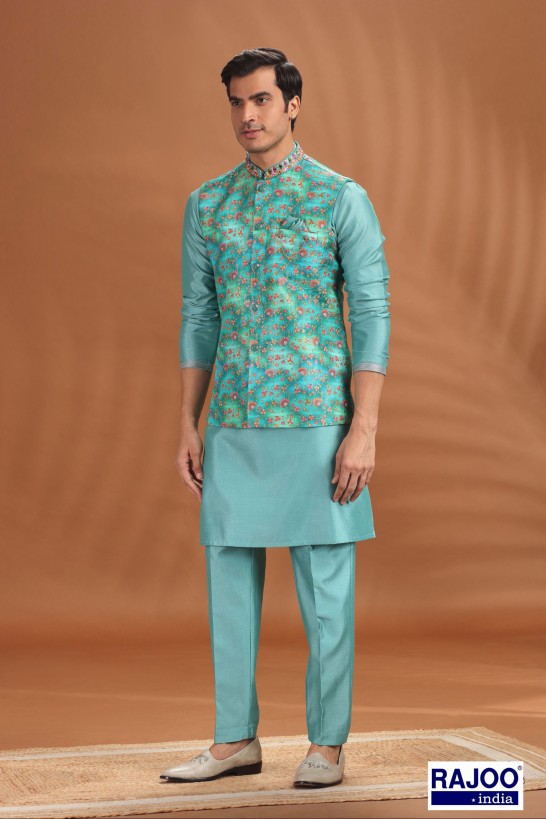 AQUA BLUE JACKET SET 