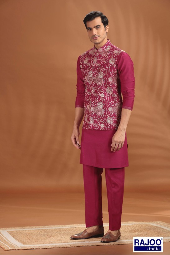 RANI PINK  EMBROIDERY JACKET SET 