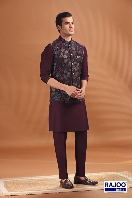 WINE COLOR JACKET SET 