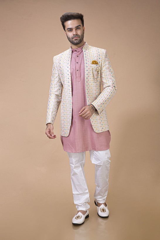 Ivory Multi Work Jodhpuri With Kurta Set