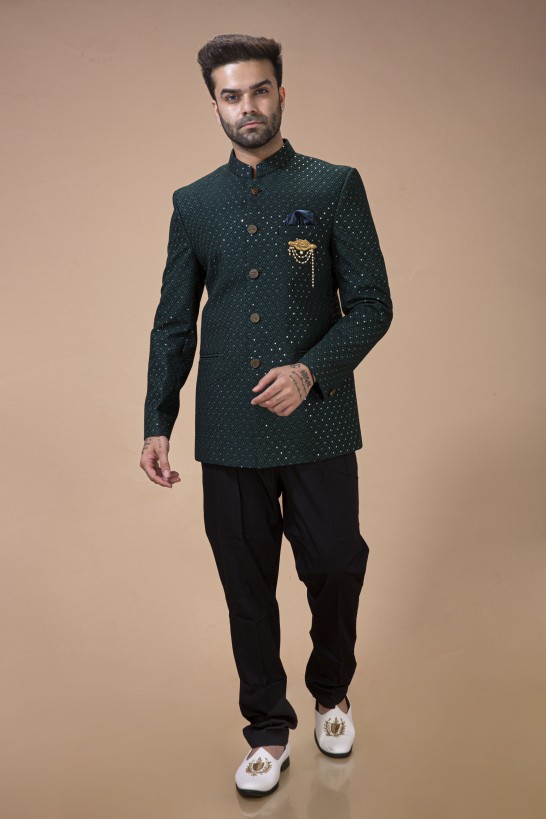 Rama Green Jodhpuri With Trouser