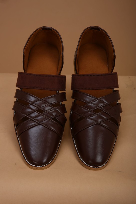Brown Cross Sandals
