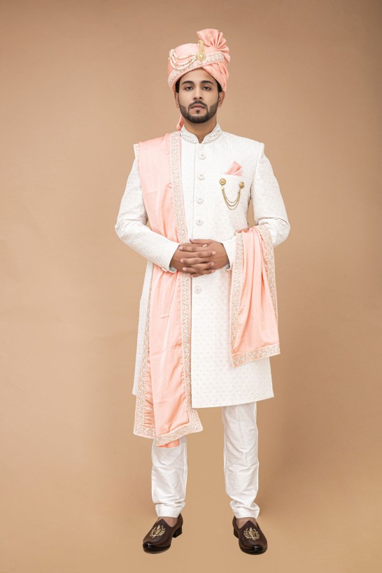 Floral White Nawabi