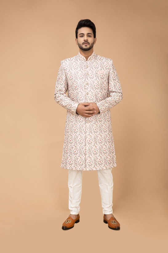 Pastel Pink with Multi Thread Sherwani