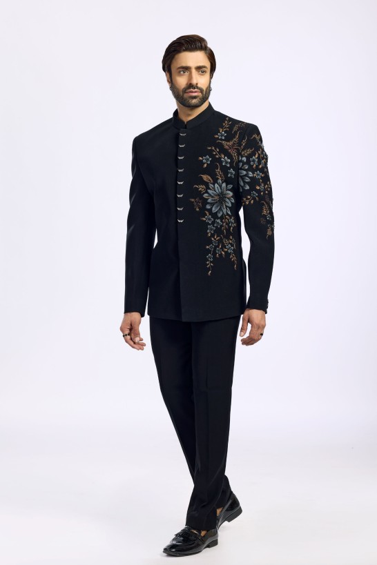 FLORAL EMBELLISHMENT BANDHGALA 