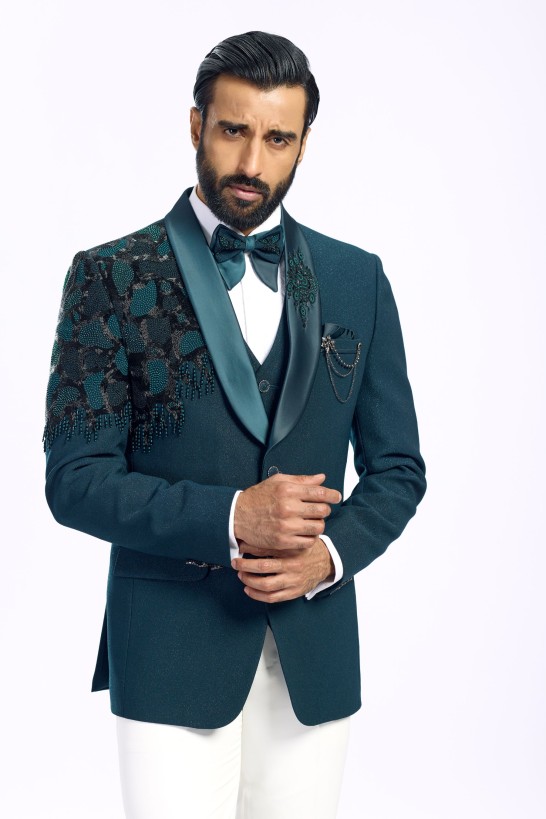 DARK GREEN MODERN  SUIT 