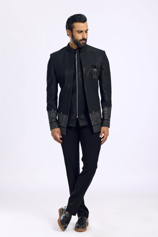 MIRROR THREAD EMBROIDERED SET