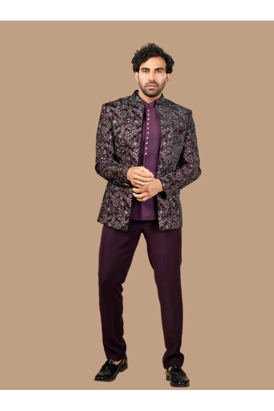 DARK PURPLE JODHPURI SUIT