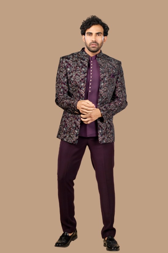 DARK PURPLE JODHPURI SUIT