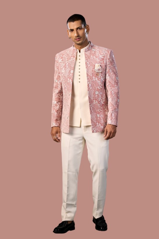 PINK ZARI JODHPURI SUIT 