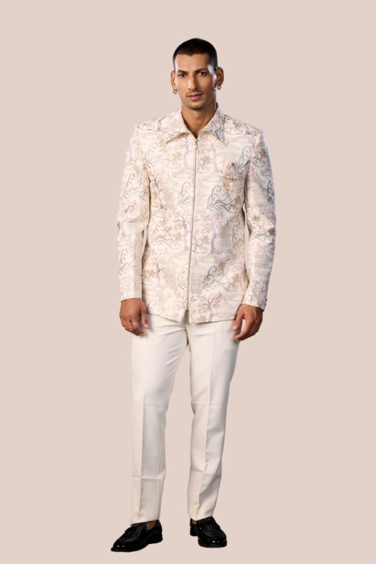 CREAM OFF WHITE JODHPURI SUIT