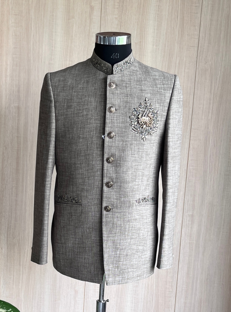 DARK GREY BANDHGALA 