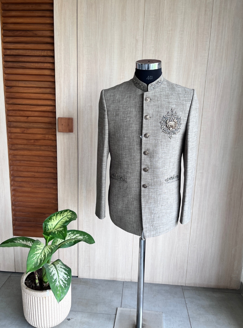 DARK GREY BANDHGALA 