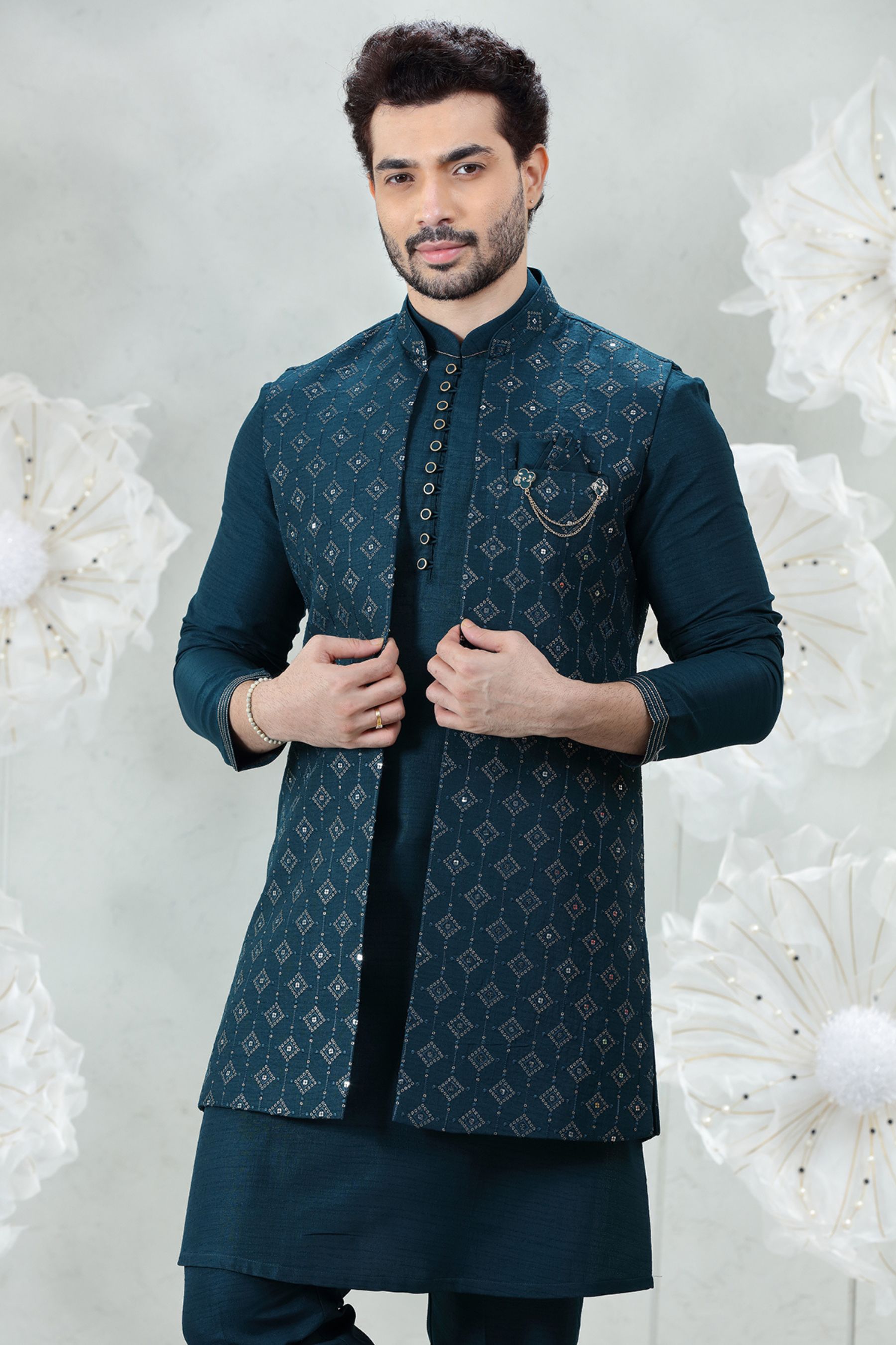 RAMA DIAMOND EMBROIDERED JACKET SET