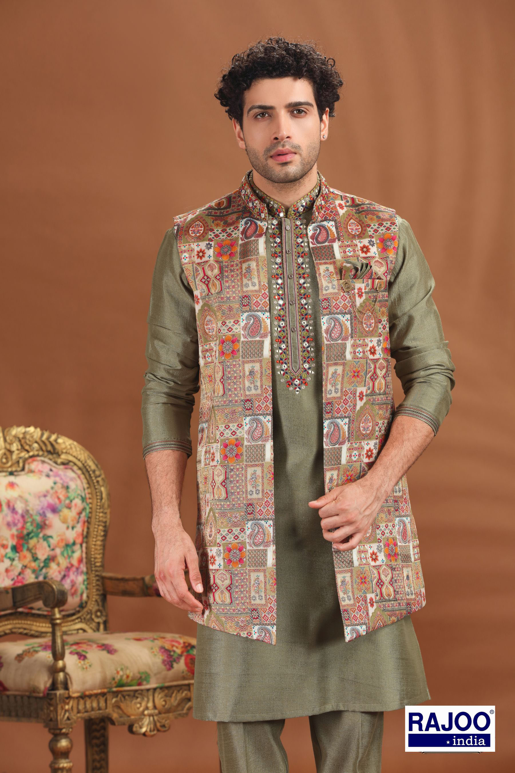 GREEN LONG JACKET SET 