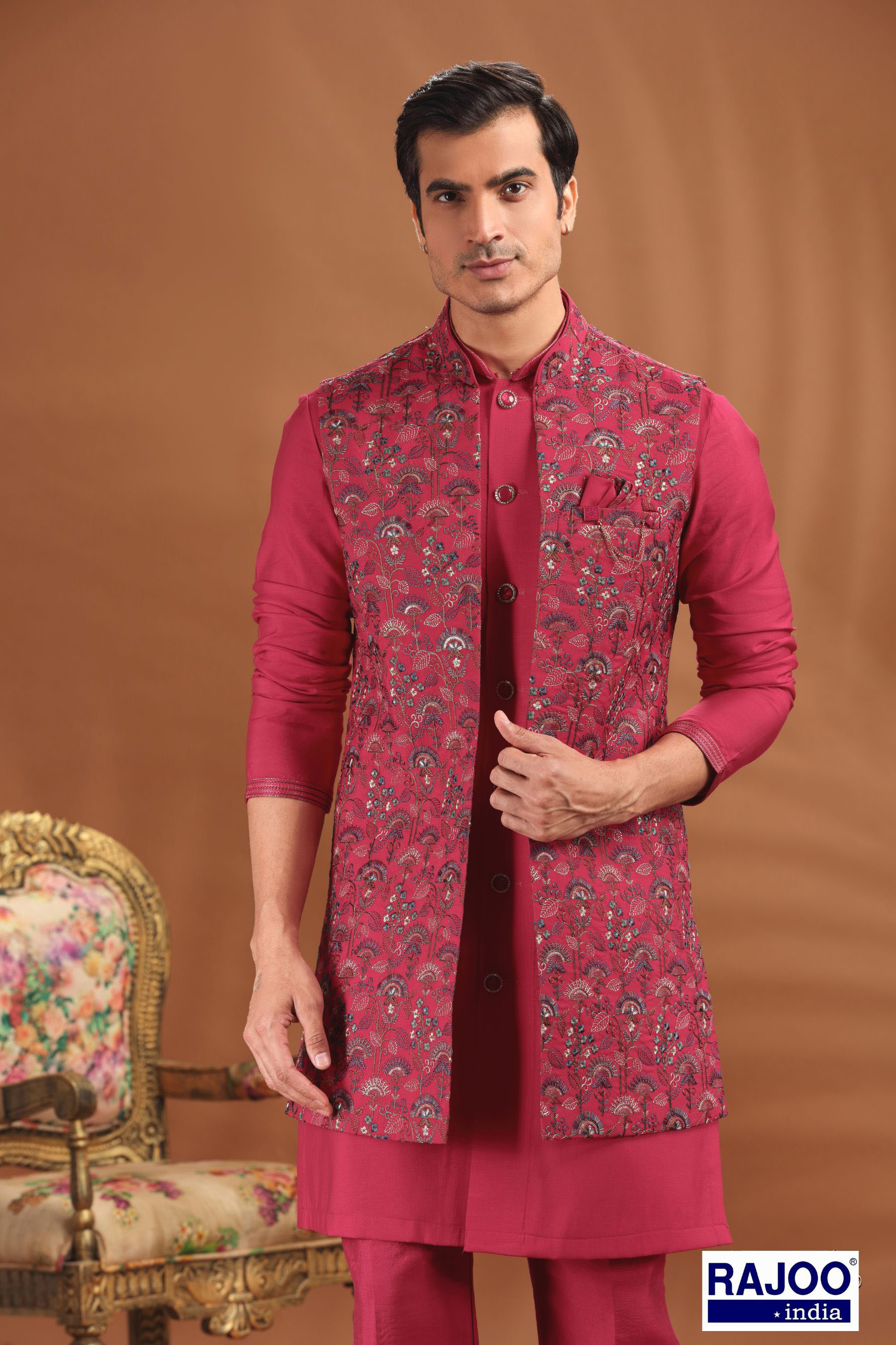 RANI PINK LONG JACKET SET 