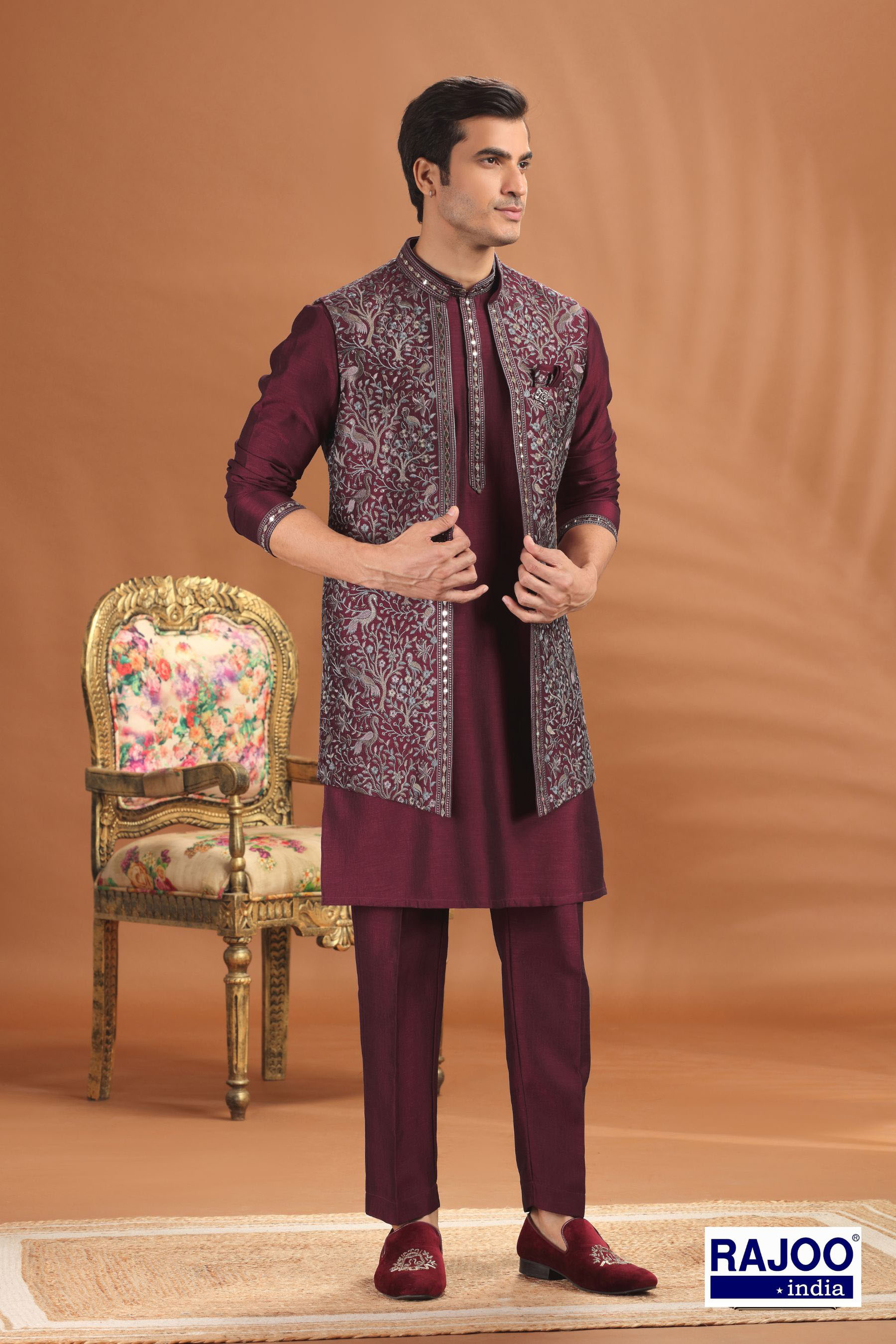 WINE LONG JACKET SET 