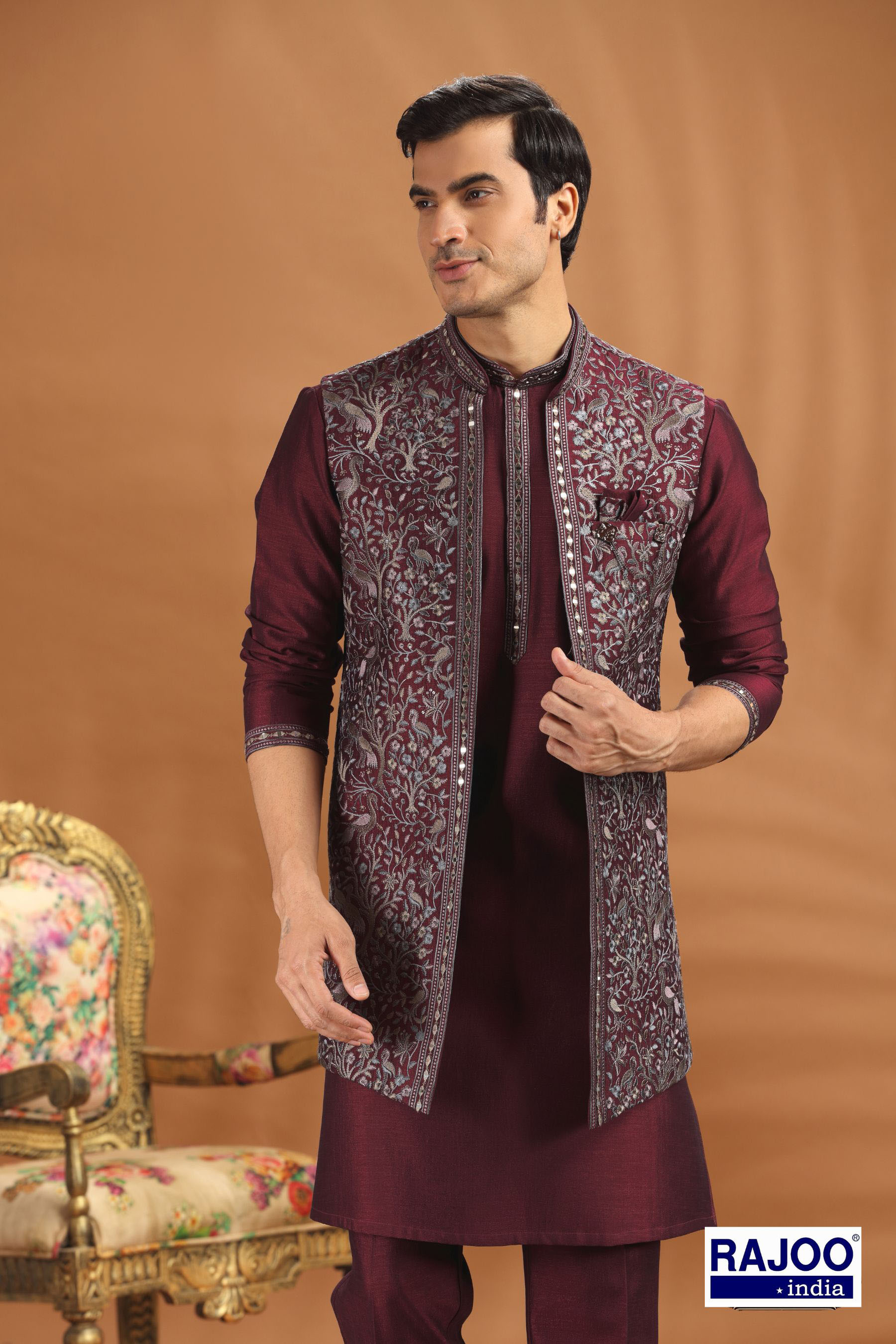 WINE LONG JACKET SET 