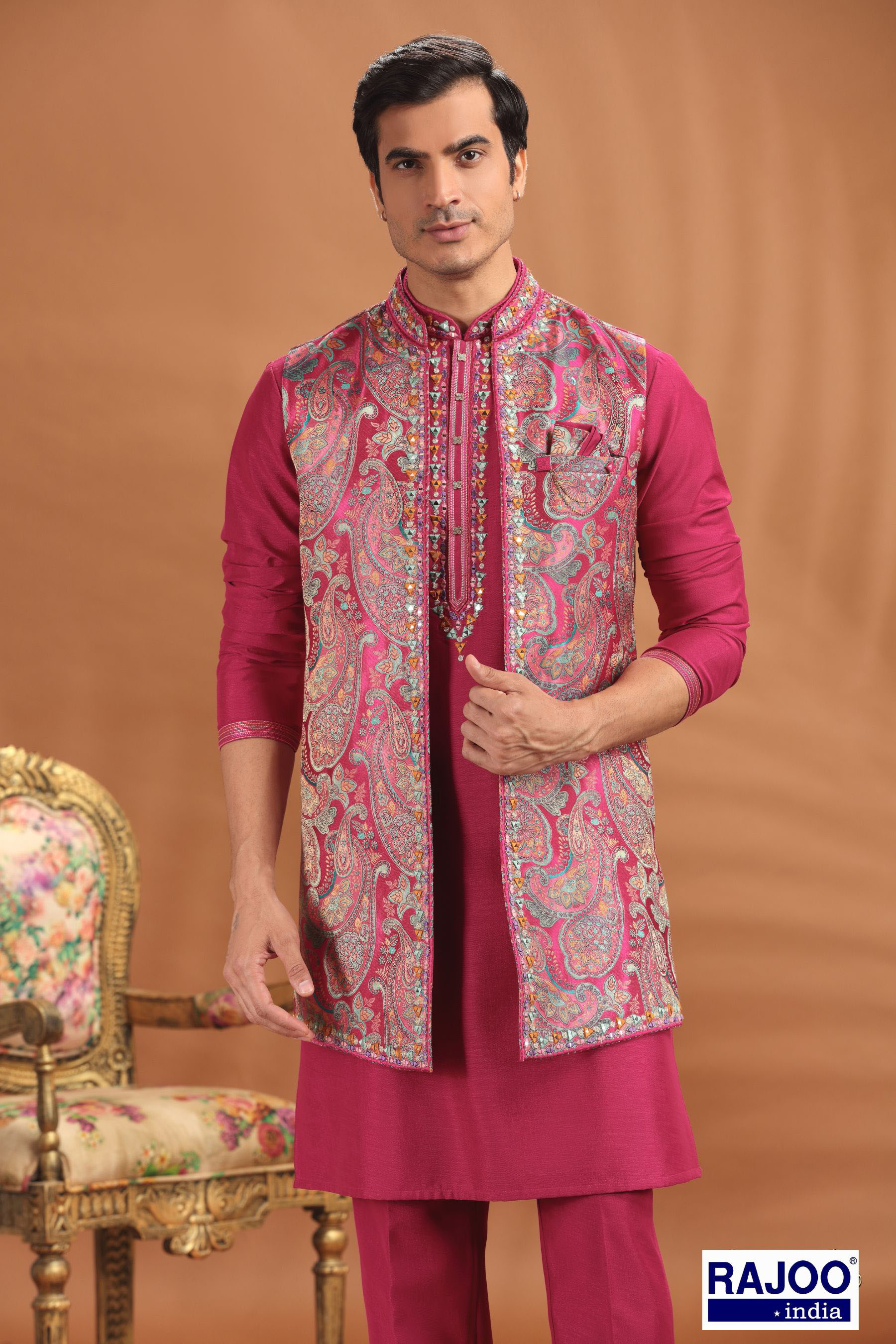 RANI PINK LONG JACKET SET 