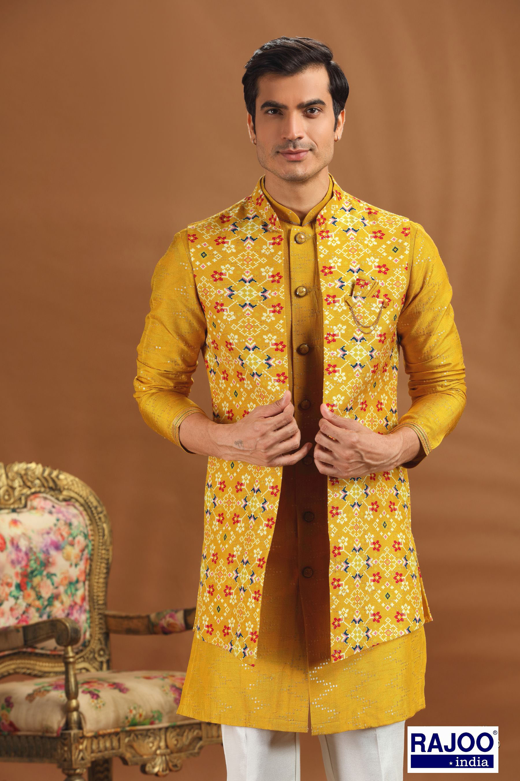 YELLOW LONG JACKET SET 