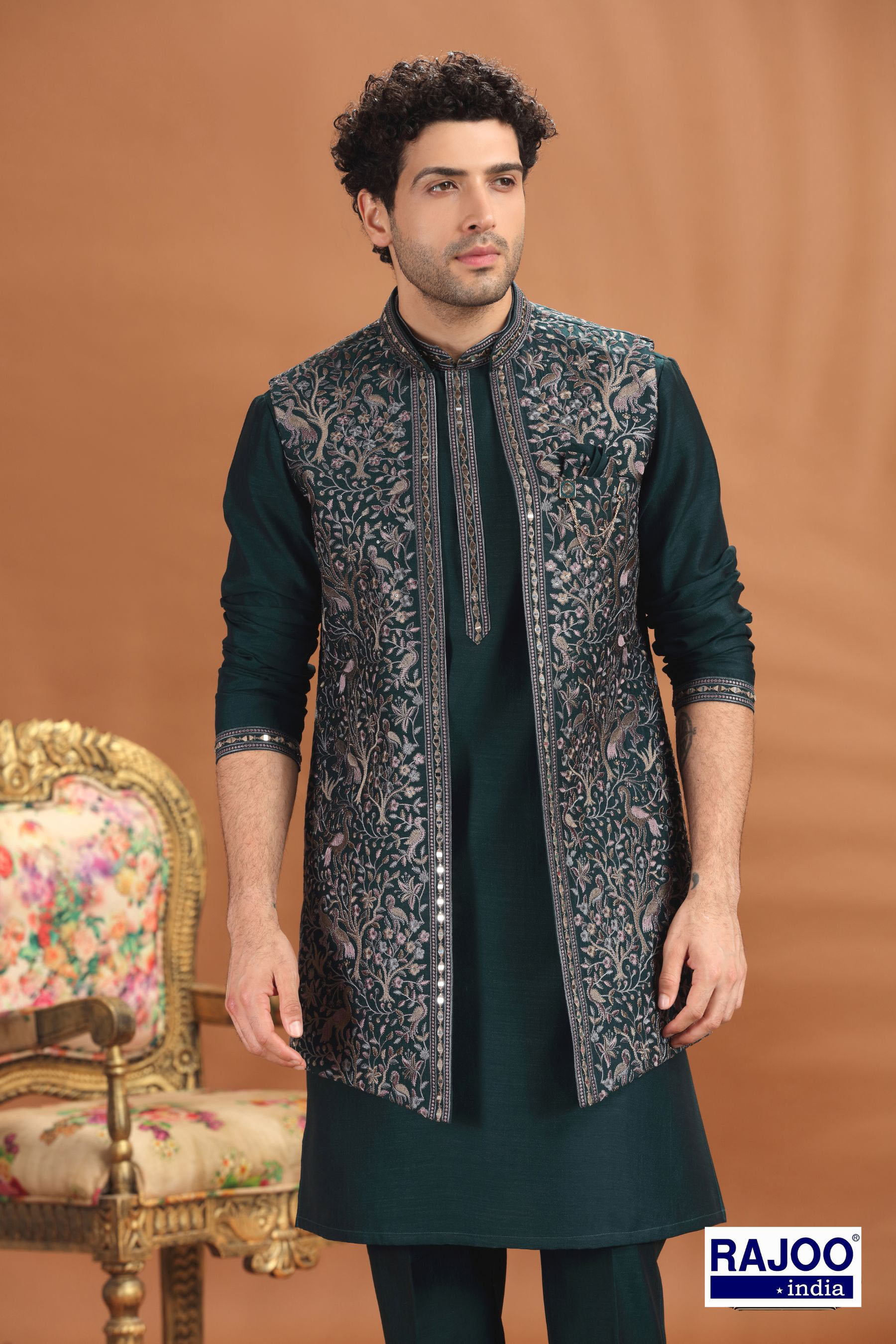 RAMA GREEN LONG JACKET SET 