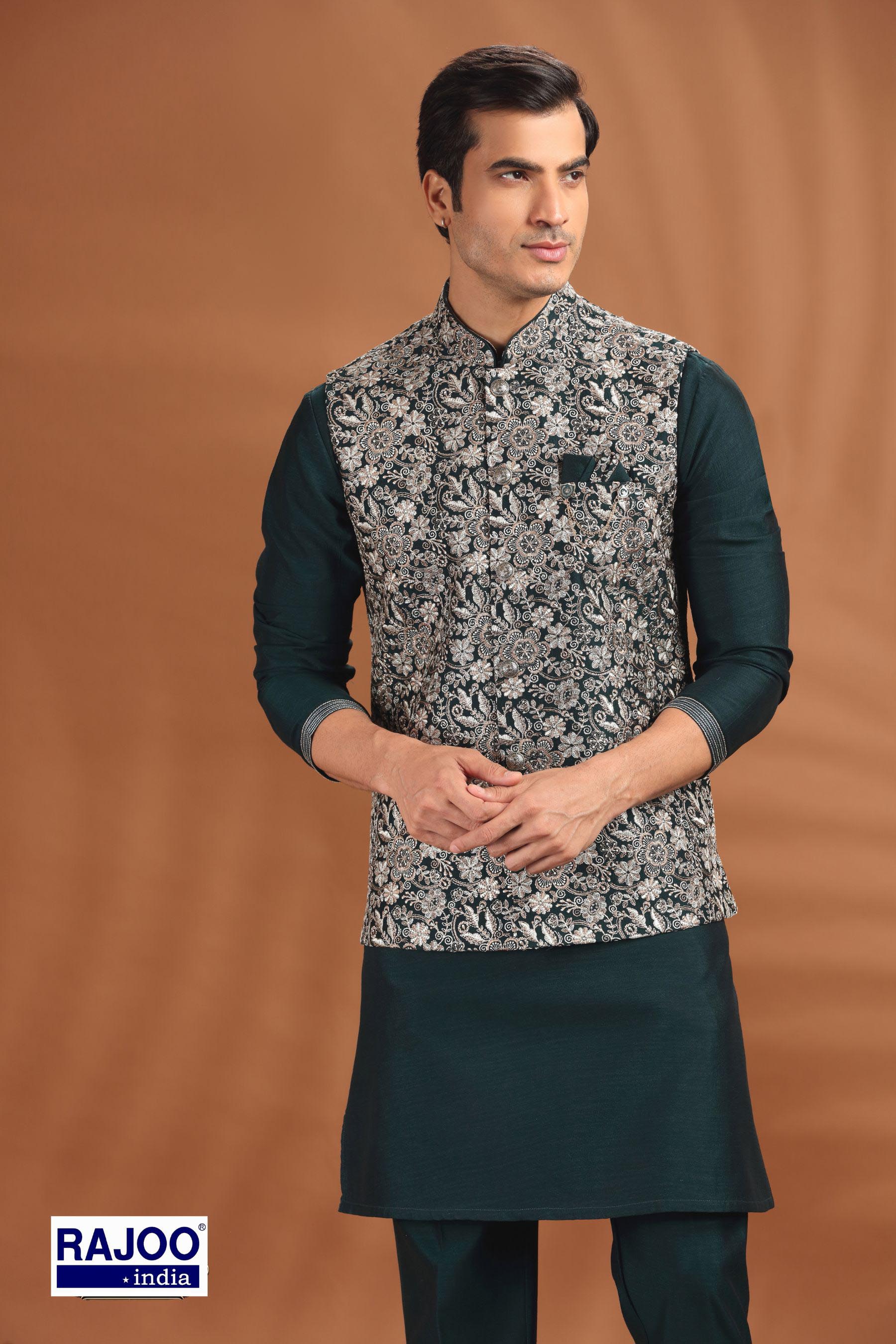 BOTTLE GREEN KURTA SET