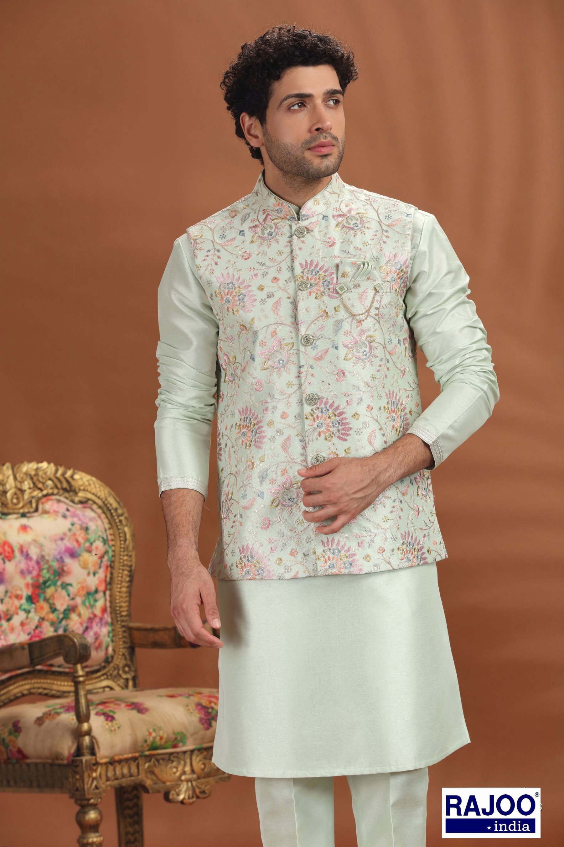 SEA GREEN PASTEL JACKET SET 