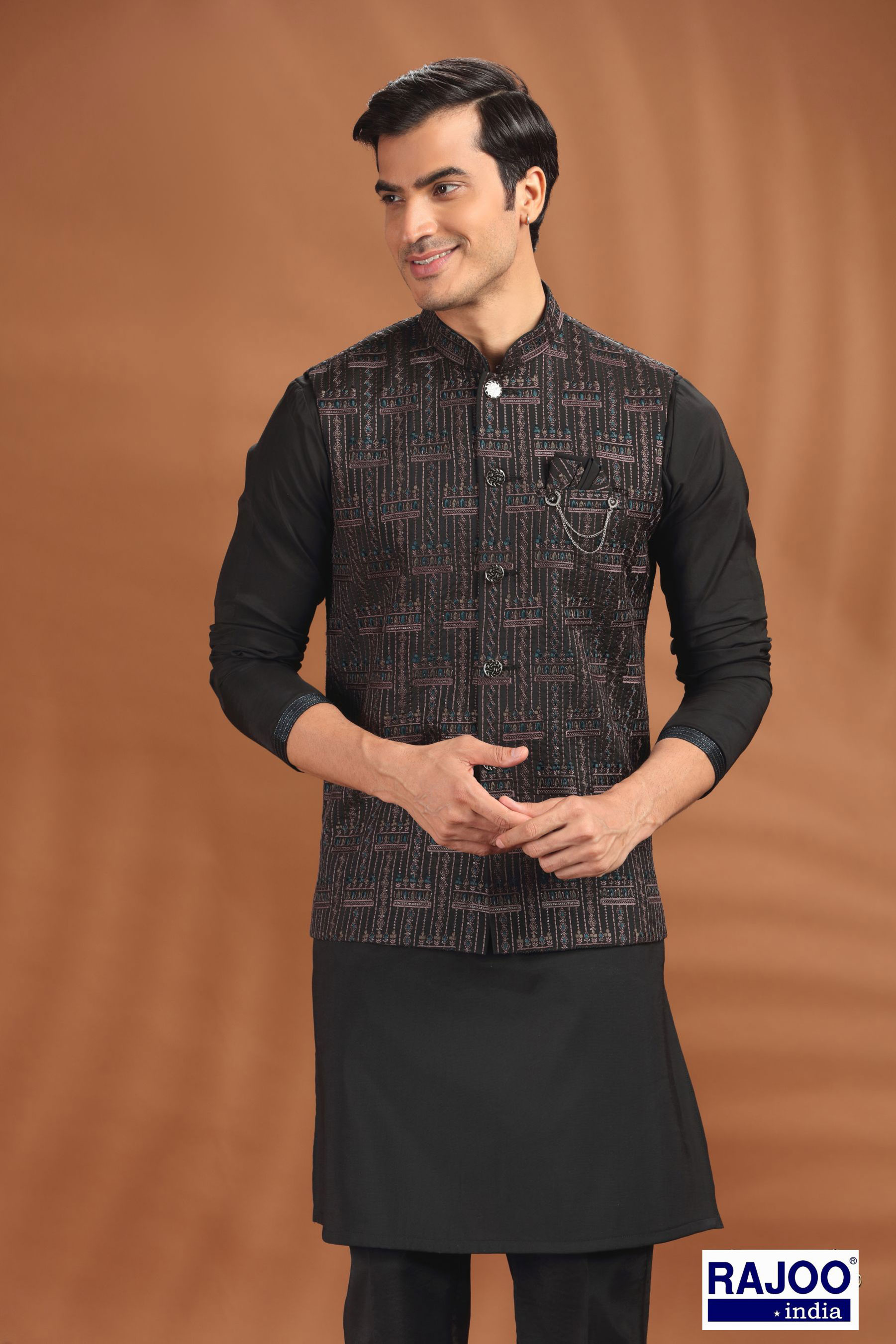 BLACK EMBROIDERED SET`