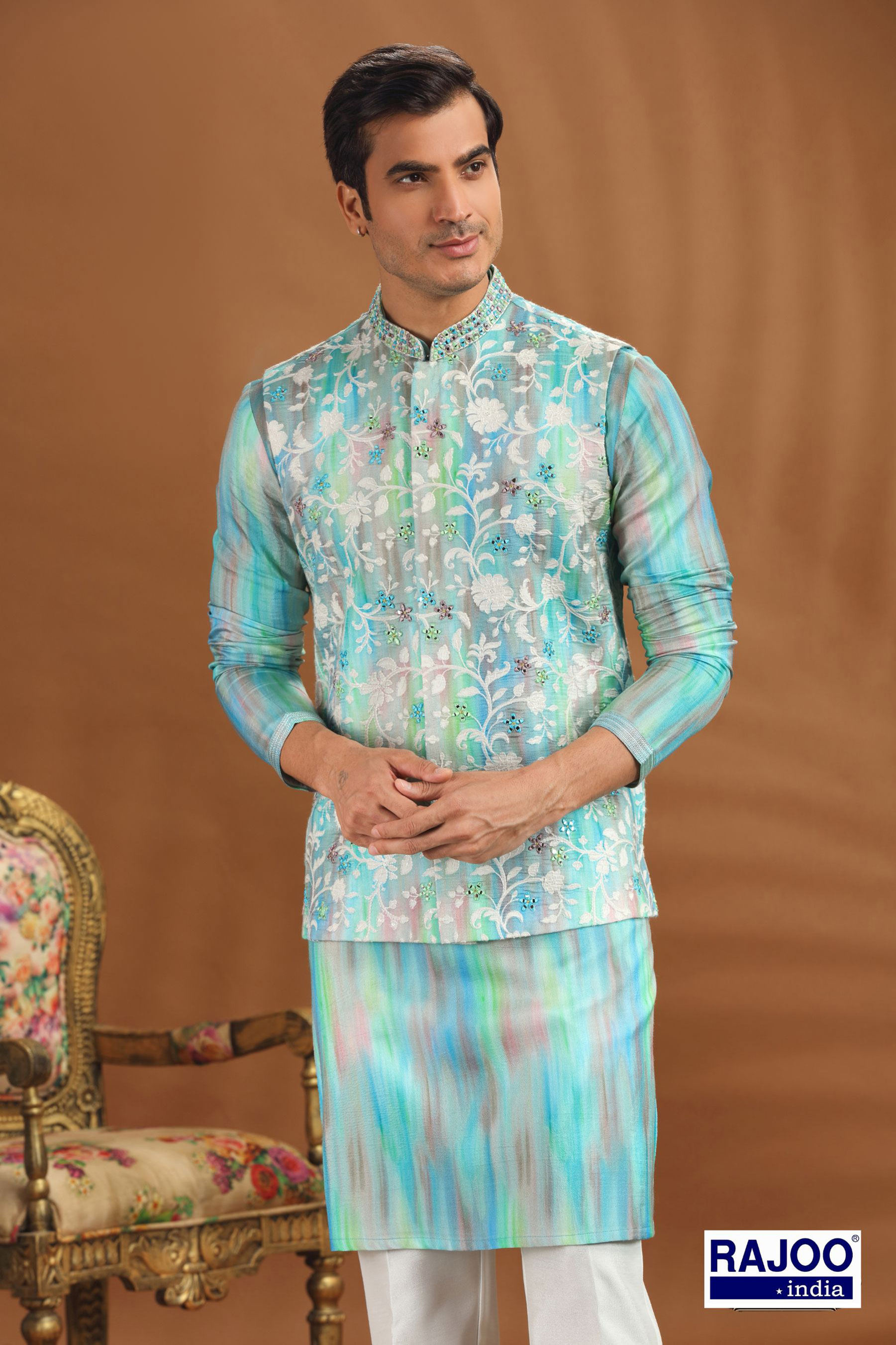 FIROZI EMBROIDERED JACKET SET 