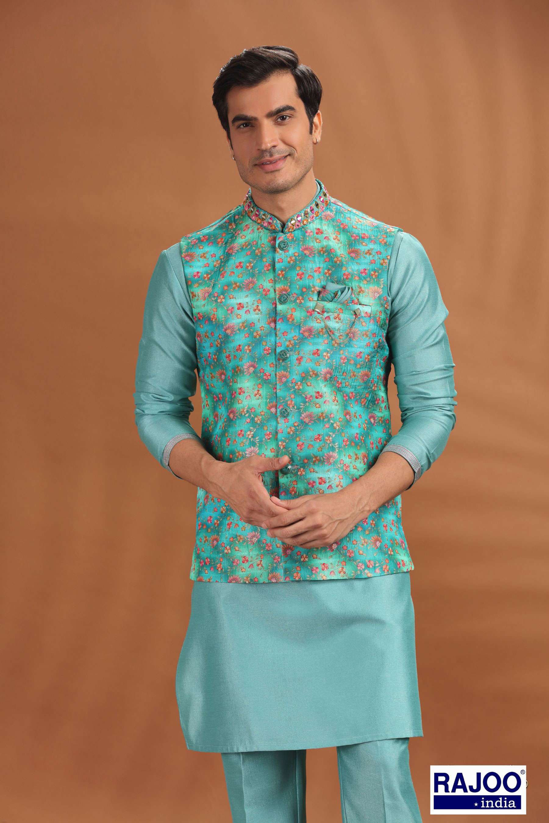 AQUA BLUE JACKET SET 