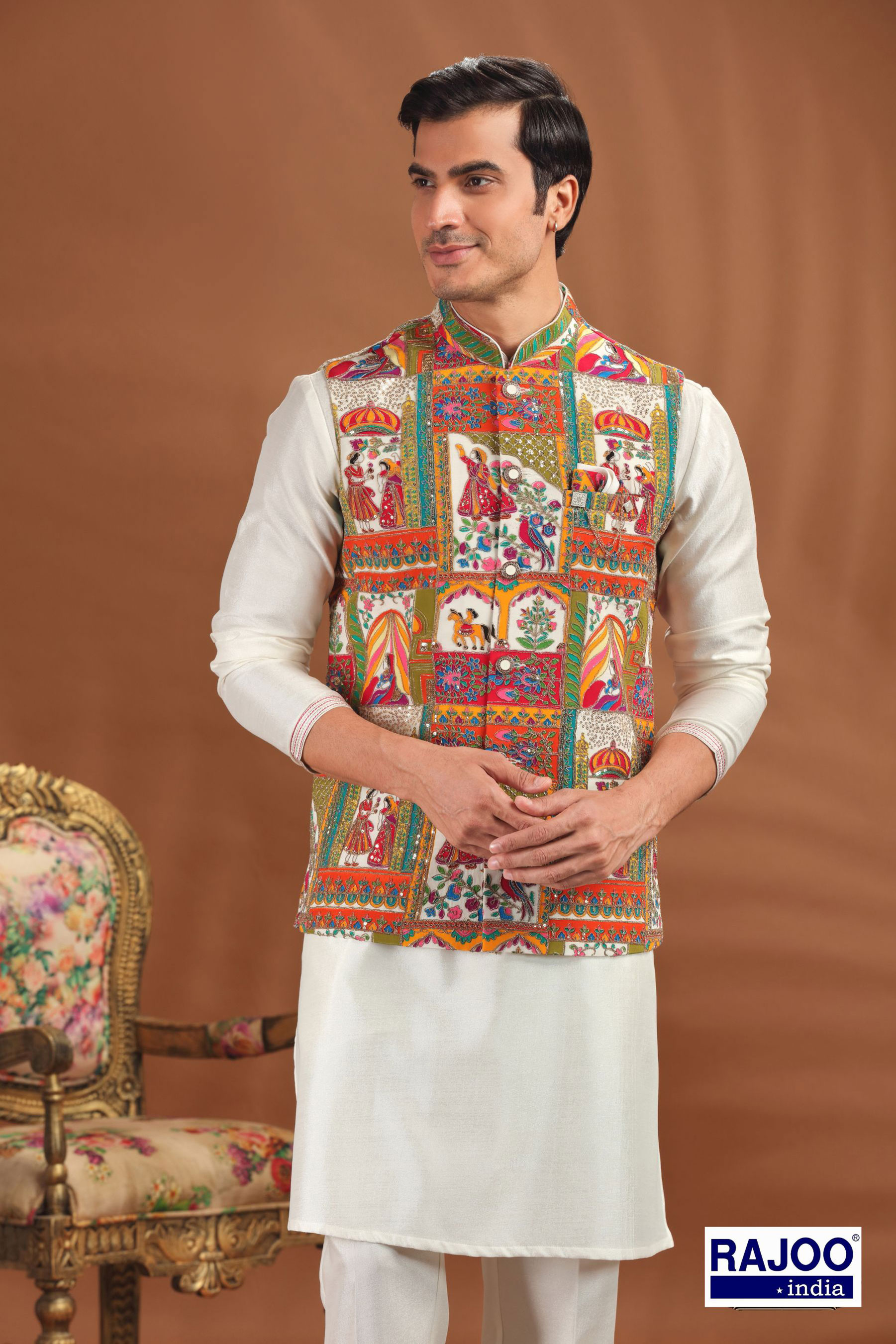 COLORFUL NAVRATRI JACKET SET 