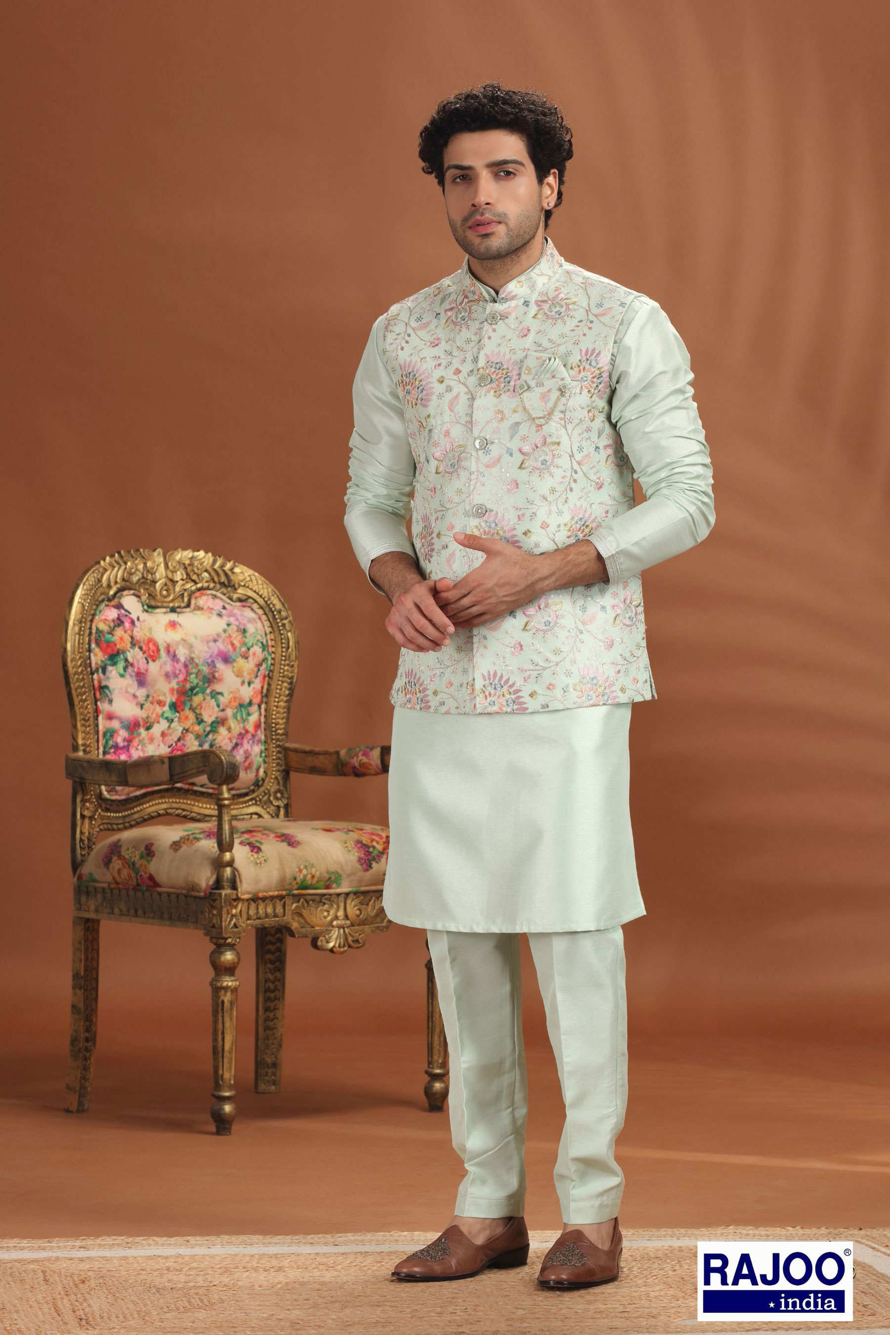 SEA GREEN PASTEL JACKET SET 