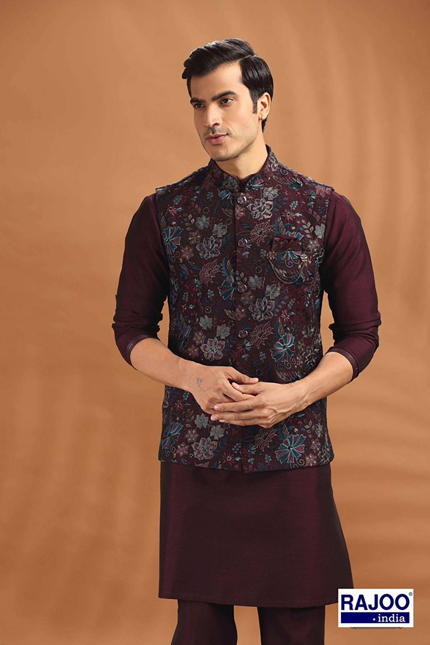 WINE COLOR JACKET SET 