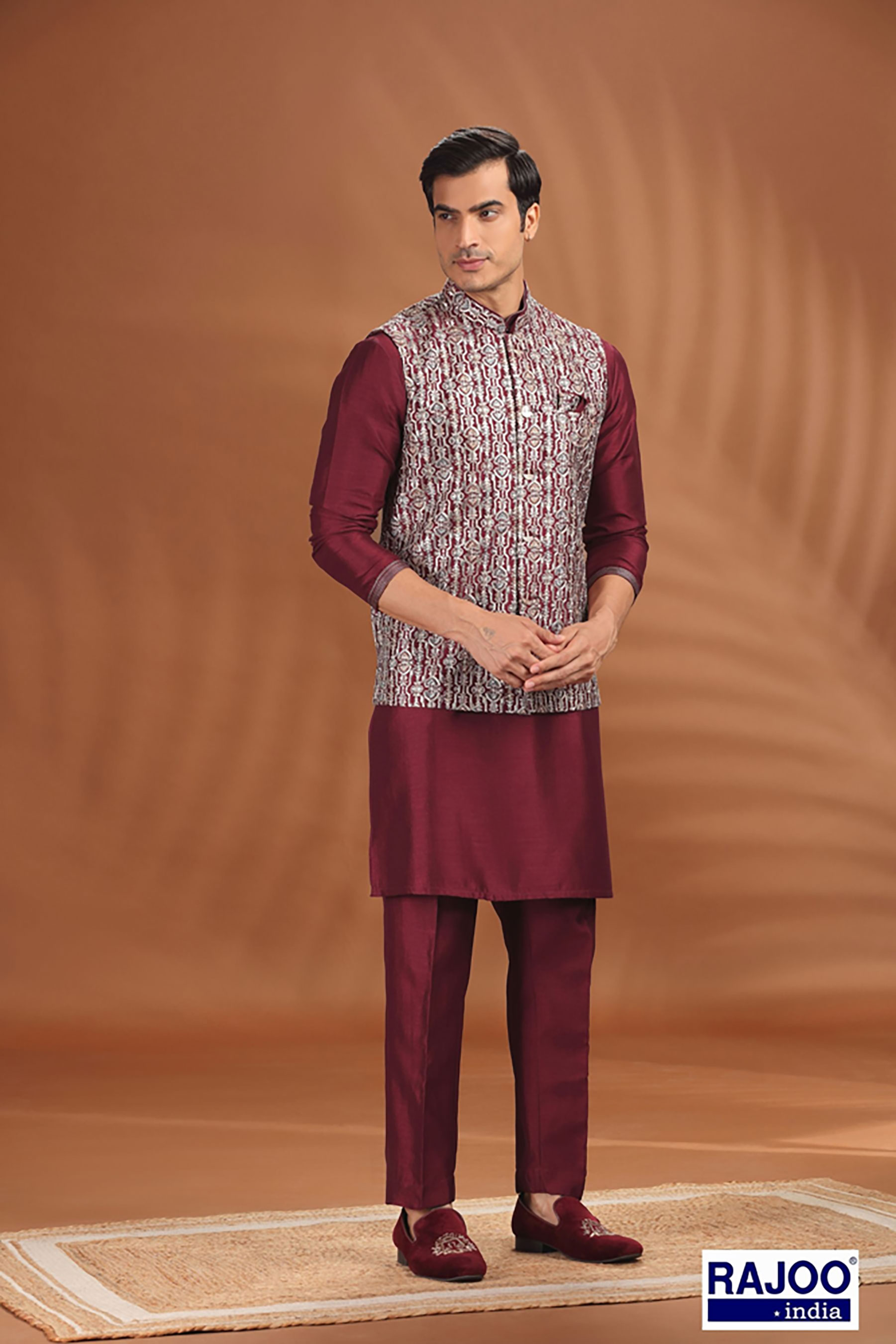 MAHROON EMBROIDERED SET
