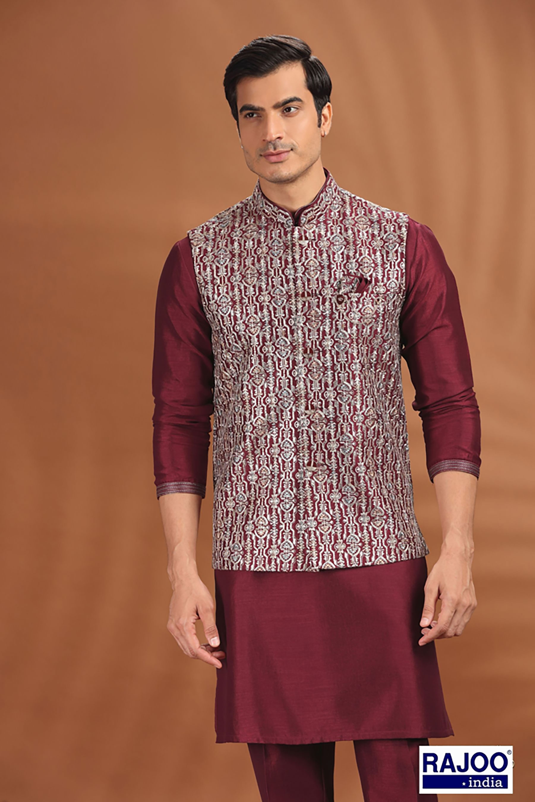 MAHROON EMBROIDERED SET