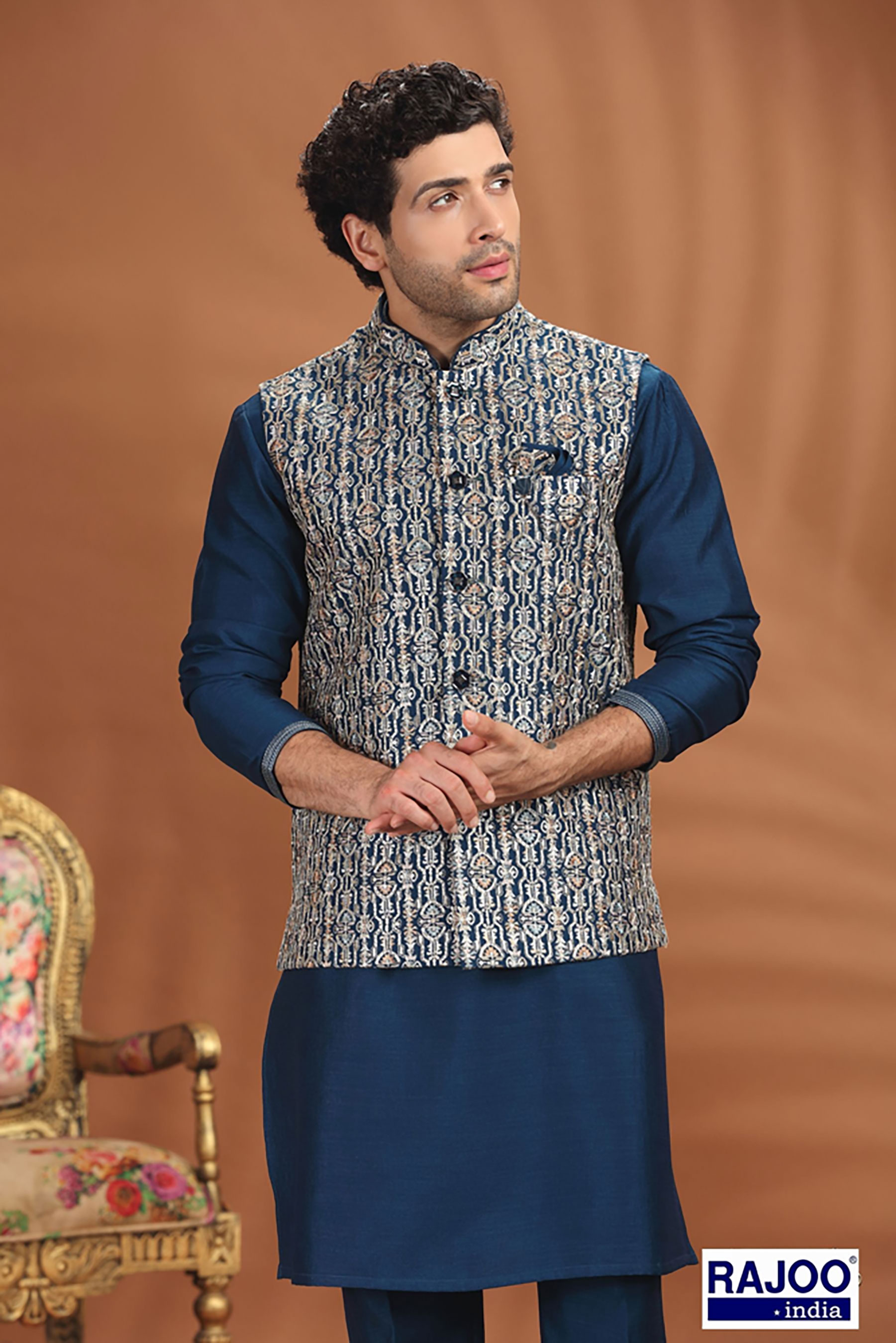 NAVY BLUE ALL OVER DESIGN 