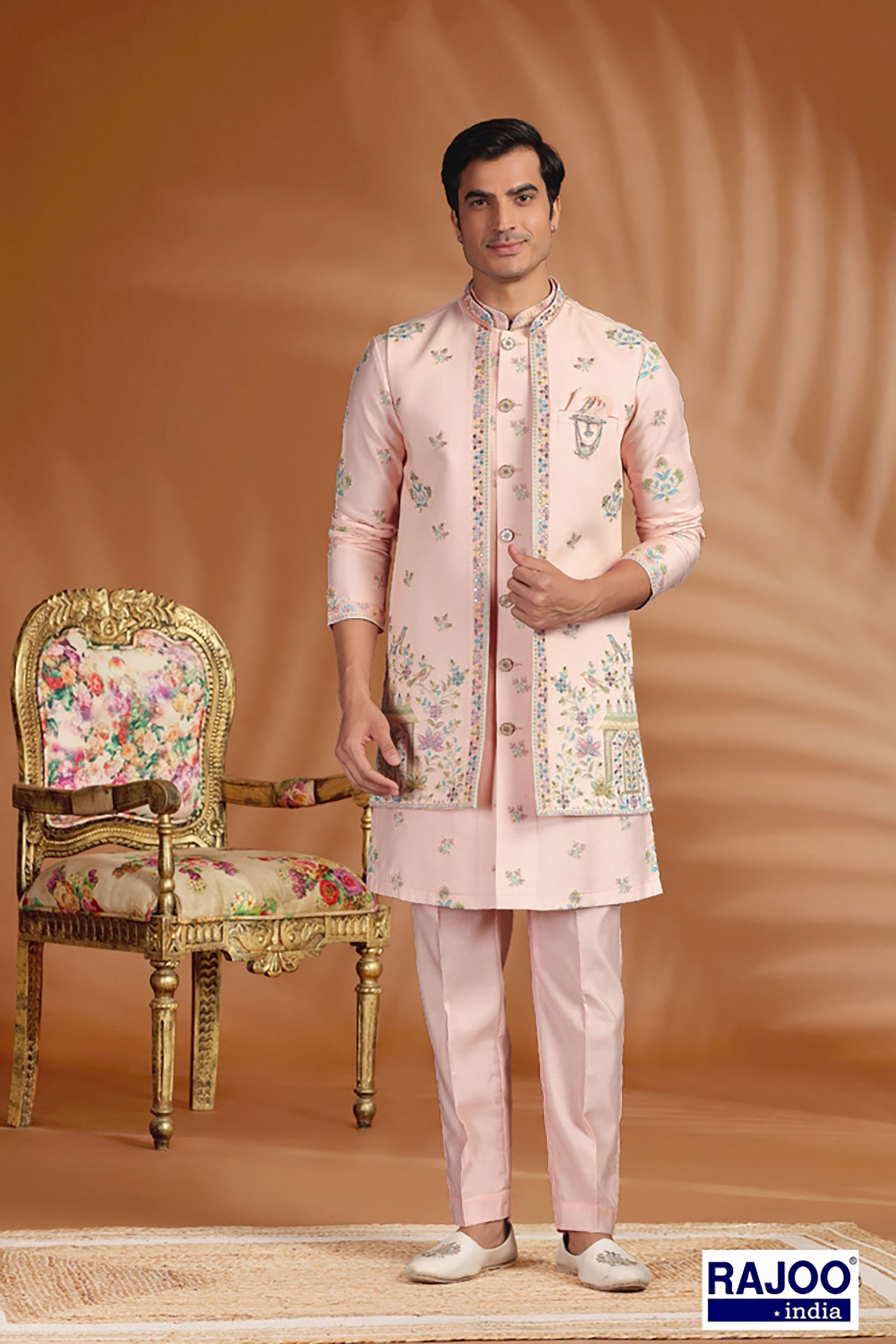 PASTEL THREAD PINK EMBROIDERED SET 